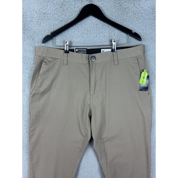 Volcom Pants Mens 38x32 Khaki Frickin Modern Stretch Chino REPREVE A1132206 New - Picture 1 of 12